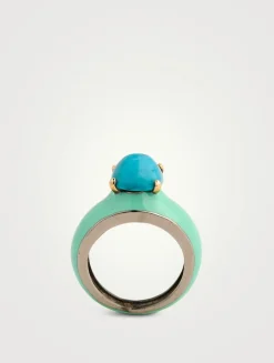Globe Ring With Turquoise