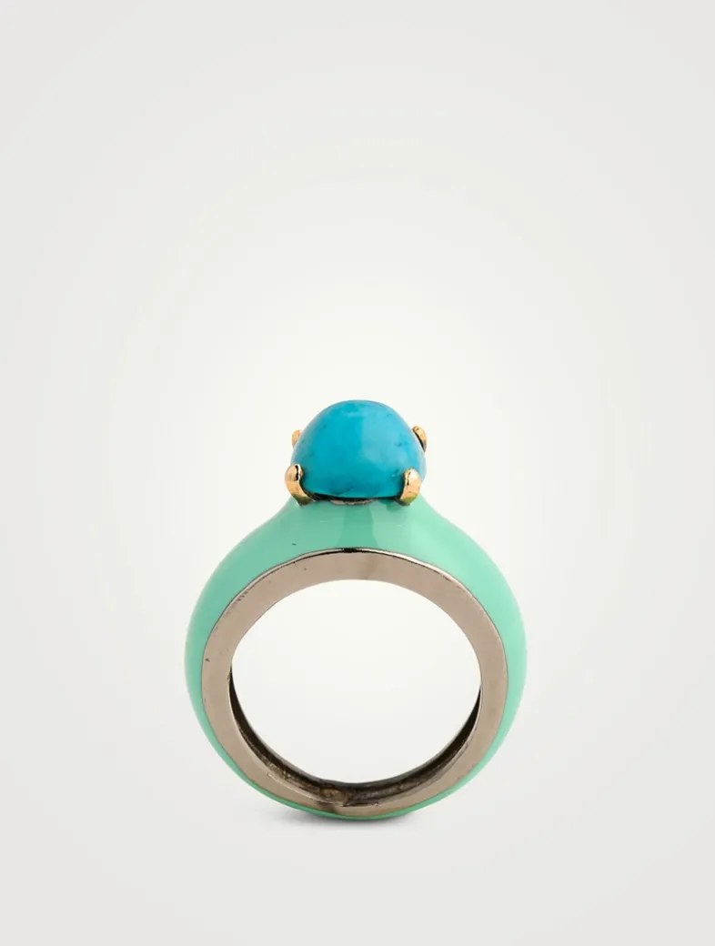 Globe Ring With Turquoise