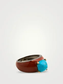Globe Ring With Turquoise
