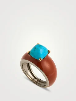 Globe Ring With Turquoise