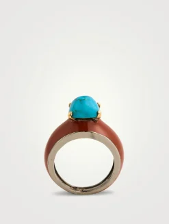 Globe Ring With Turquoise