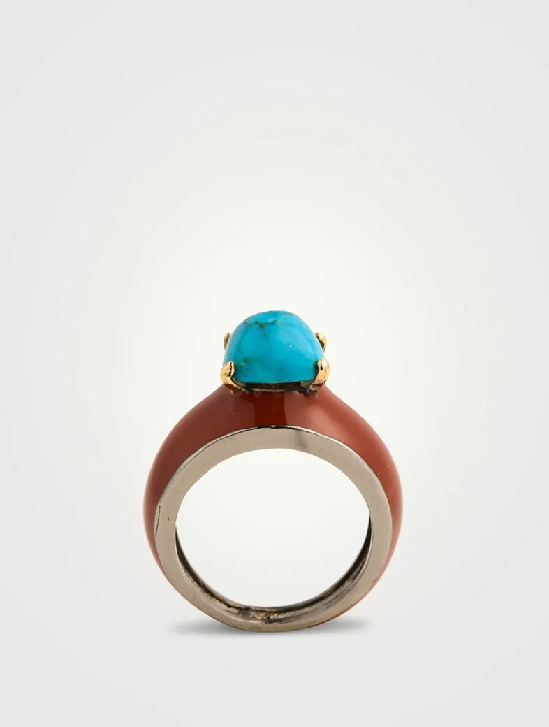 Globe Ring With Turquoise