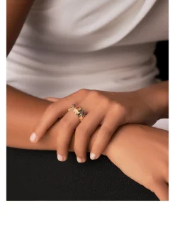 Golden Age 18K Gold Midi Stacker Rainbow Sapphire Eternity Band