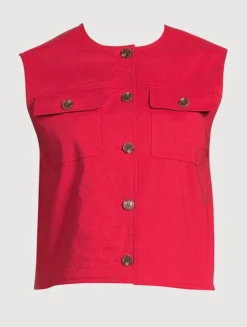 Good Linen Trucker Vest