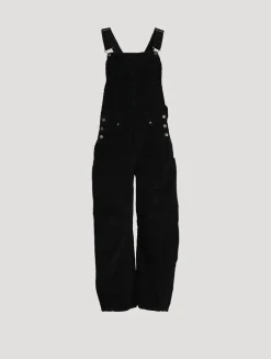 Good Luck Barrel-Leg Corduroy Overalls