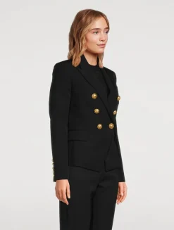 Grain de Poudre Wool Double-Breasted Blazer