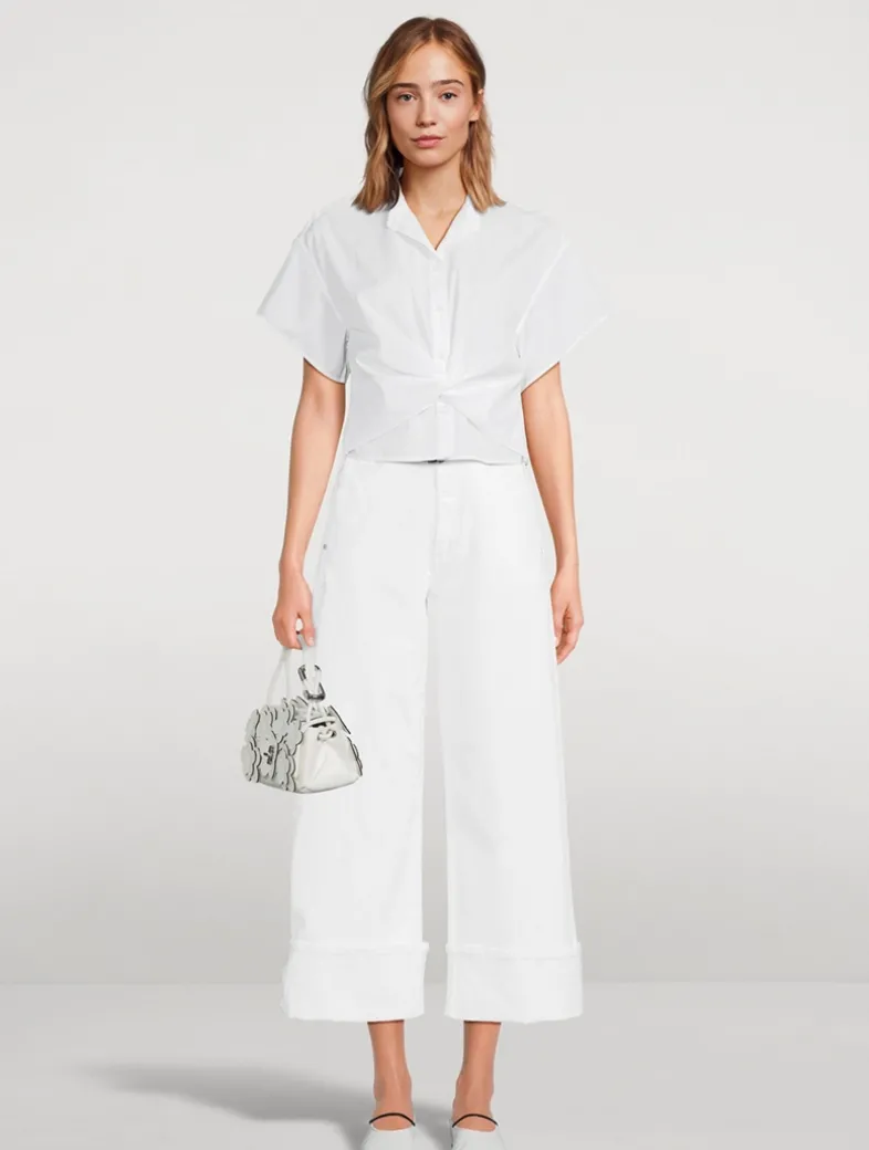 Gretchen Twist-Front Poplin Shirt
