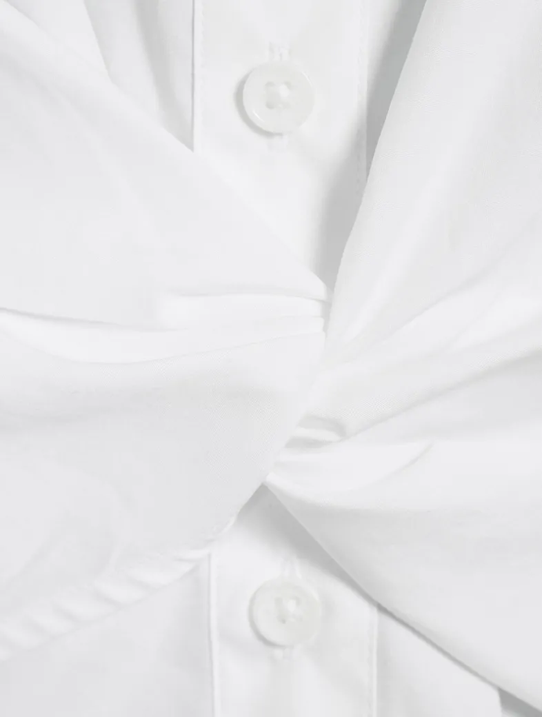 Gretchen Twist-Front Poplin Shirt