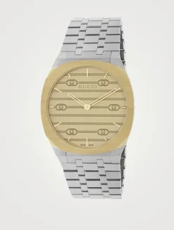 GUCCI 25H Two-Tone Stainless Steel Bracelet Watch