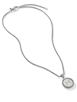 H Initial Charm In Sterling Silver With Pavé Diamonds