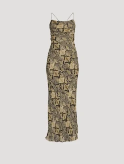 Hadiya Georgette Gown in Snakeskin Print