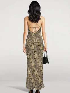 Hadiya Georgette Gown in Snakeskin Print