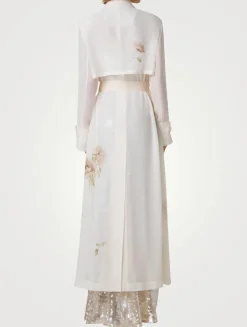 Haider Belted Silk Trench Coat In Floral Print