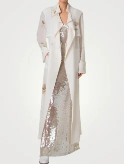 Haider Belted Silk Trench Coat In Floral Print