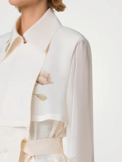 Haider Belted Silk Trench Coat In Floral Print