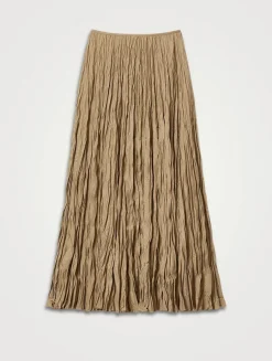 Hand Plissé Maxi Skirt
