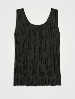 Hand Plissé Sleeveless Blouse