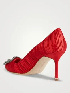 Hangisi 70 Plissé Satin Pumps