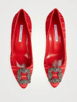 Hangisi 70 Plissé Satin Pumps