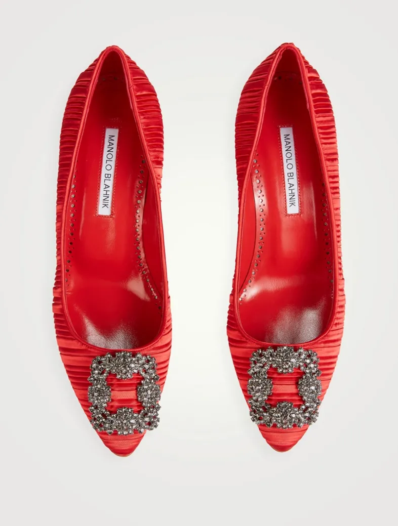 Hangisi 70 Plissé Satin Pumps