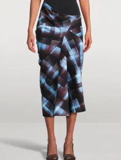 Harens Asymmetric Jersey Midi Skirt