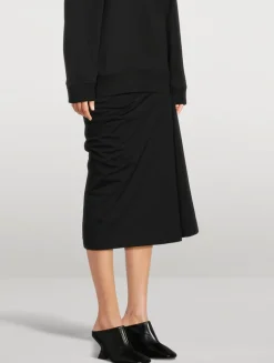 Harens Ruched Jersey Midi Skirt
