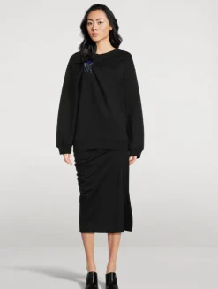 Harens Ruched Jersey Midi Skirt