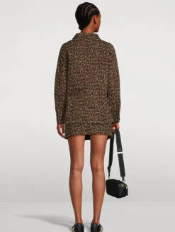 Harloe Denim Jacket In Leopard Print