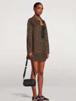 Harloe Denim Jacket In Leopard Print