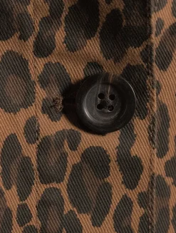 Harloe Denim Jacket In Leopard Print