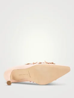 Harneclo Floral-Appliqué Suede Pumps