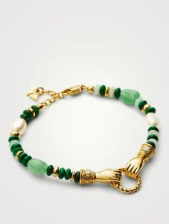 Harris Reed In Good Hands Beaded Gemstone Bracelet