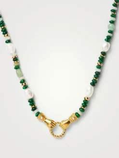 Harris Reed In Good Hands Beaded Gemstone Necklace