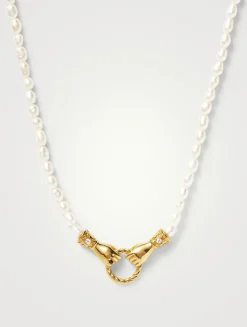 Harris Reed In Good Hands Pearl Pendant Necklace