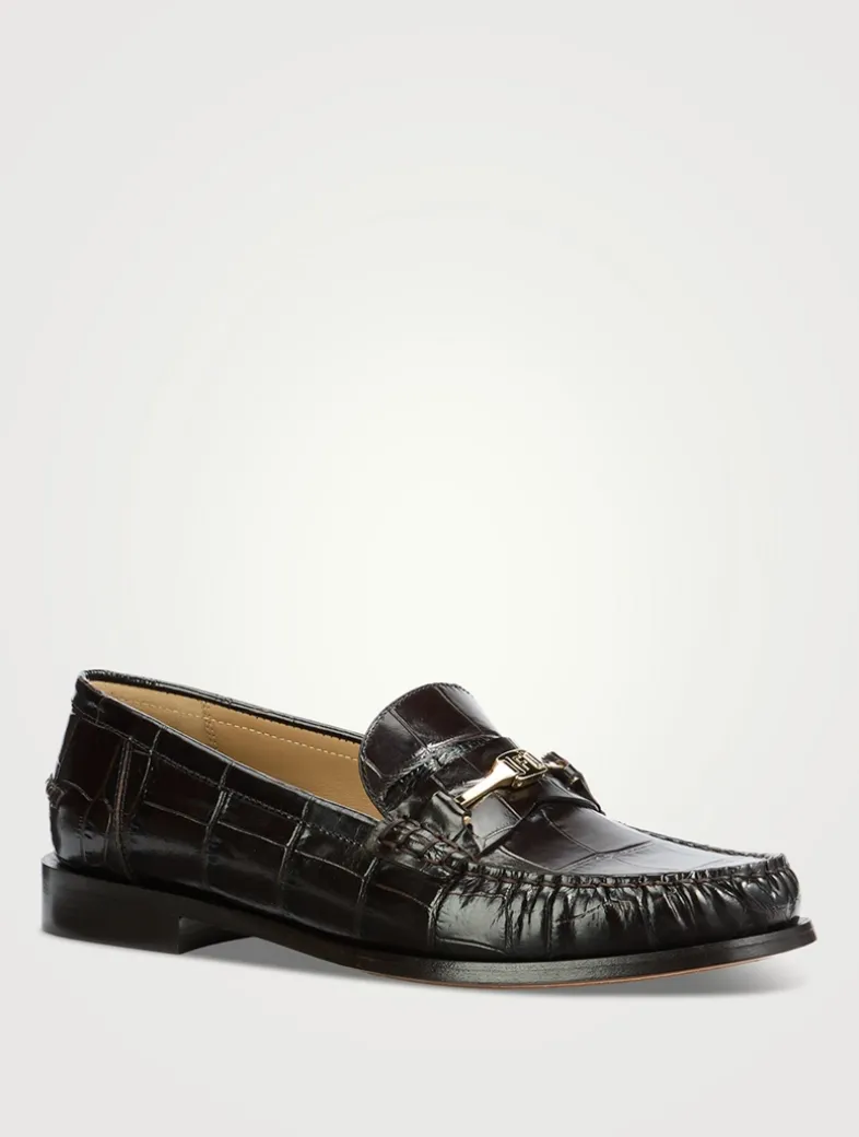 Harry Croc-Embossed Leather Loafers