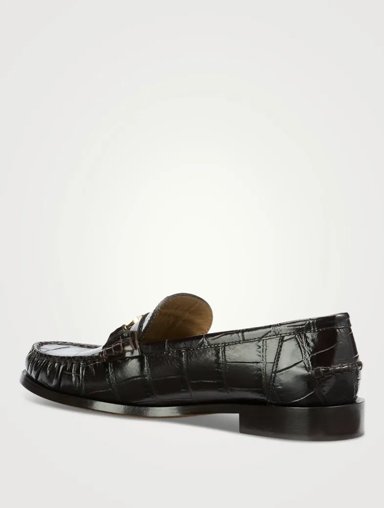 Harry Croc-Embossed Leather Loafers