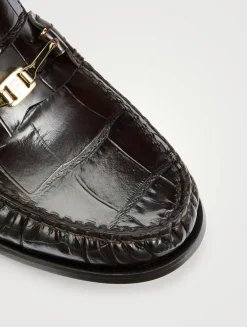Harry Croc-Embossed Leather Loafers
