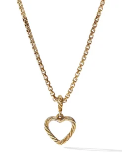 Heart Amulet In 18k Yellow Gold With Pavé Diamonds