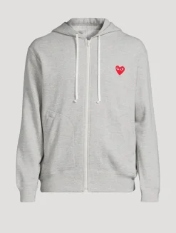 Heart Zip-Up Hoodie With Back Logo