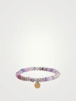 Heckmenite Beaded Bracelet With 14K Gold Diamond Rondelle