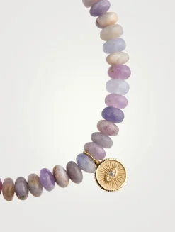 Heckmenite Beaded Bracelet With 14K Gold Diamond Rondelle