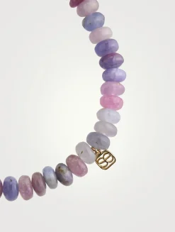 Heckmenite Beaded Bracelet With 14K Gold Diamond Rondelle