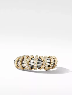 Helena Ring In Sterling Silver With 18k Yellow Gold And Pavé Diamonds