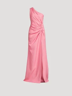 Helene One-Shoulder Crêpe Gown
