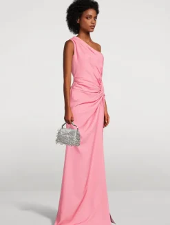 Helene One-Shoulder Crêpe Gown
