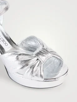 Heloise Metallic Leather Platform Sandals