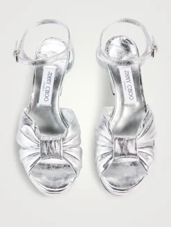 Heloise Metallic Leather Platform Sandals