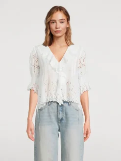 Henri Eyelet Voile Blouse