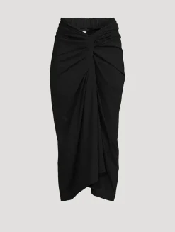 Herchive Jersey Knotted Midi Skirt