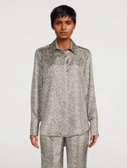 Herringbone Silk Shirt